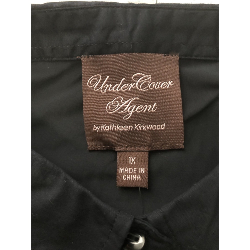Under Cover Agent Kathleen Kirkwood Collared Sleeveless ShapewareTop Black Sx 1X - Picture 3 of 5